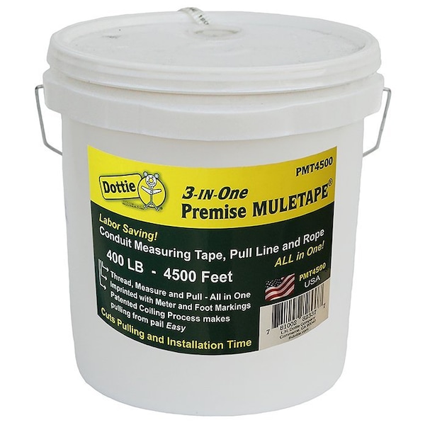 Dottie L.H. Dottie 1/4'' x 4500' 3-in-1 Pull Line Measuring Tape PMT4500 - main